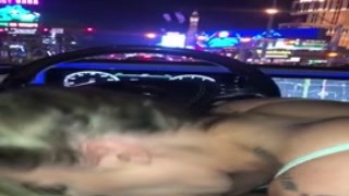 Automobile washing chicks in swimsuit Jessie Storm and her GF give a great exterior blowjob