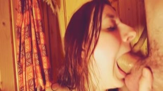 Enthusiastic hot brunette Jitka turns dick riding right into a solid blowjob for sperm