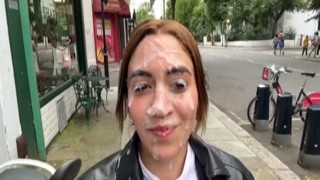 Artemis Carmona - Epic triple-facial cumwalk in London!