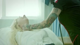 Tattooed head nurse facesit teen patient