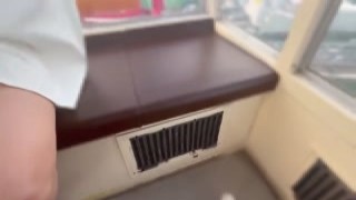 2 consecutive creampies, married woman raw sex with a large amount of creampies in a tourist car Part 2