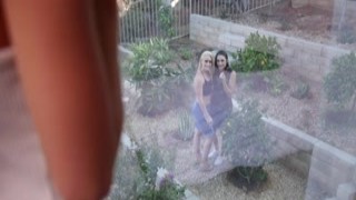 Lesbian couple facesit and trib neighbor