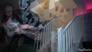 Perverted Euro bitches in wicked cat fight accompanied with art canvas blackmail xxx