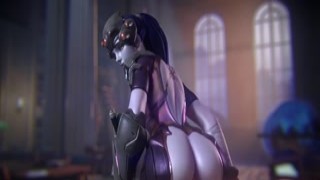 Overwatch 3D Widowmaker with Huge Round Boobs Rough Fuck in All Poses