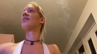 Classy teen Brianna Beach gives her male one hell of a blowjob